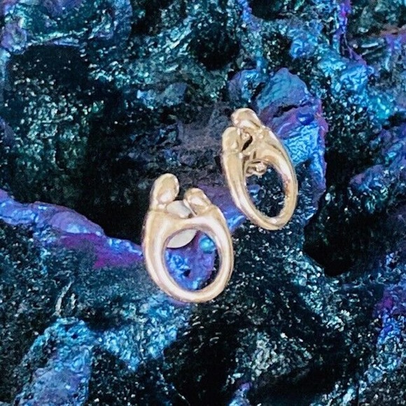 Kaynar $200 Vintage Sterling Silver 925 Mother & Child Classic Stud Earrings - Picture 4 of 8